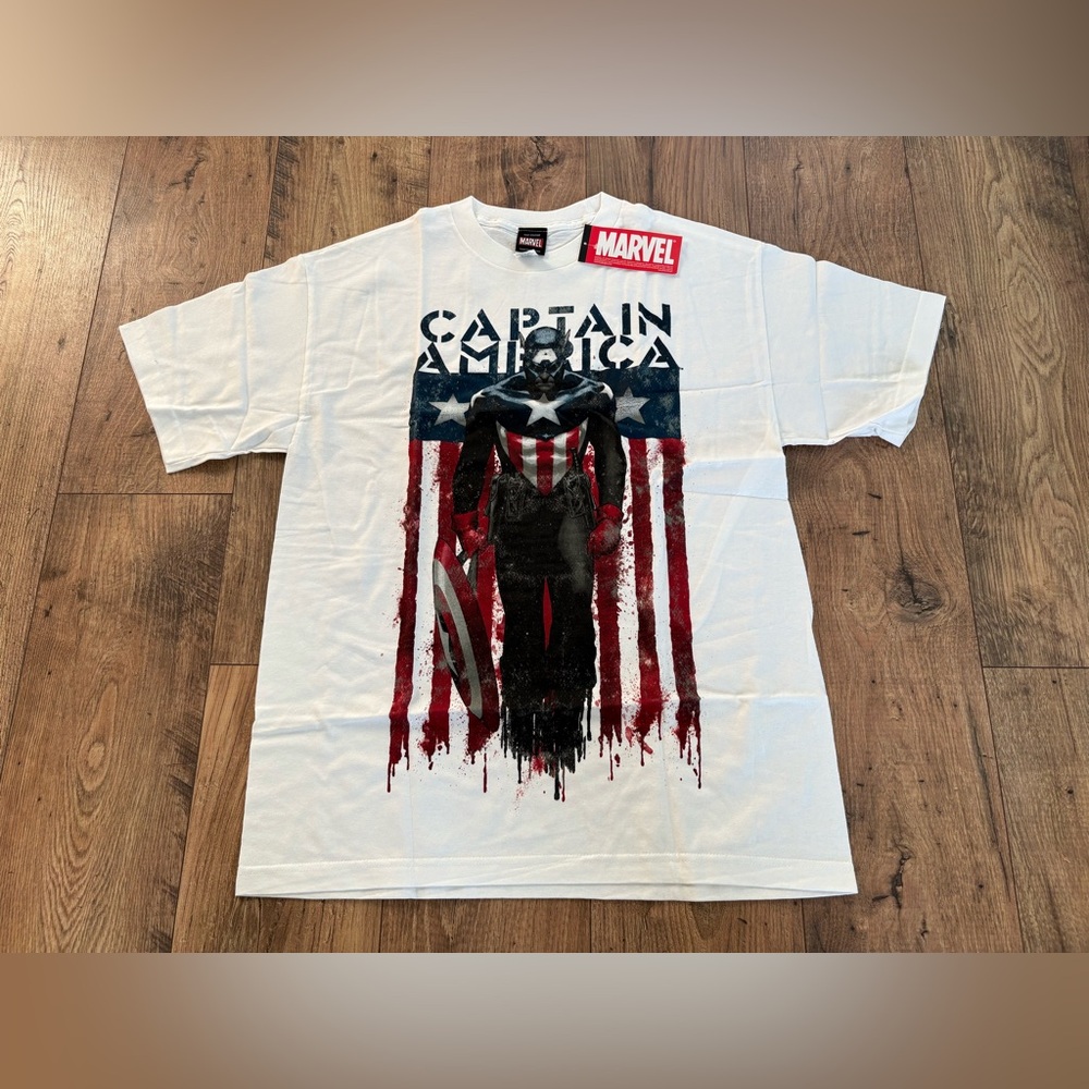 NOS 2011Captain America Marvel Comics Big Classic Portrait T-Shirt Sz L